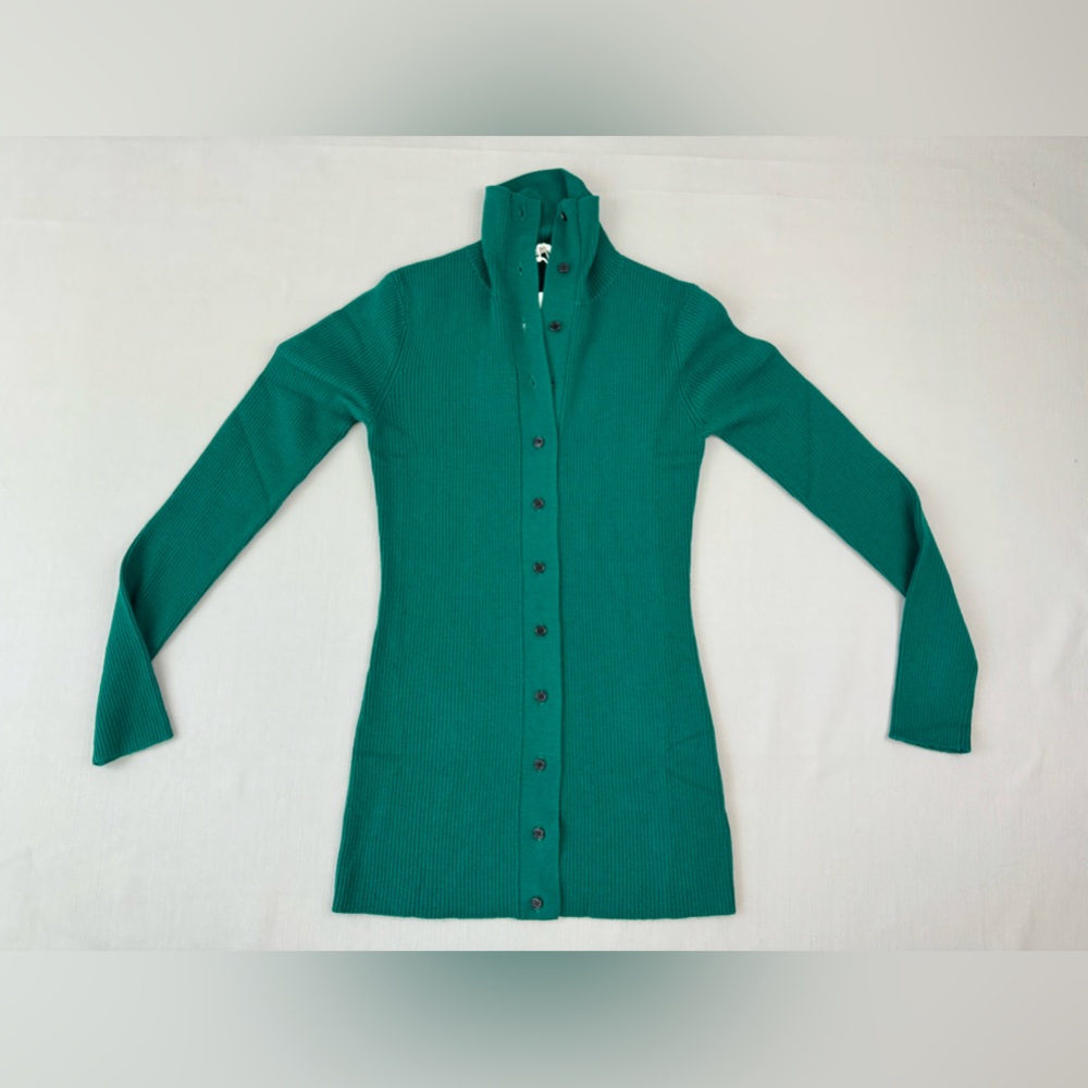 Thakoon 100% Small Turtleneck Merino Wool Green Sweater